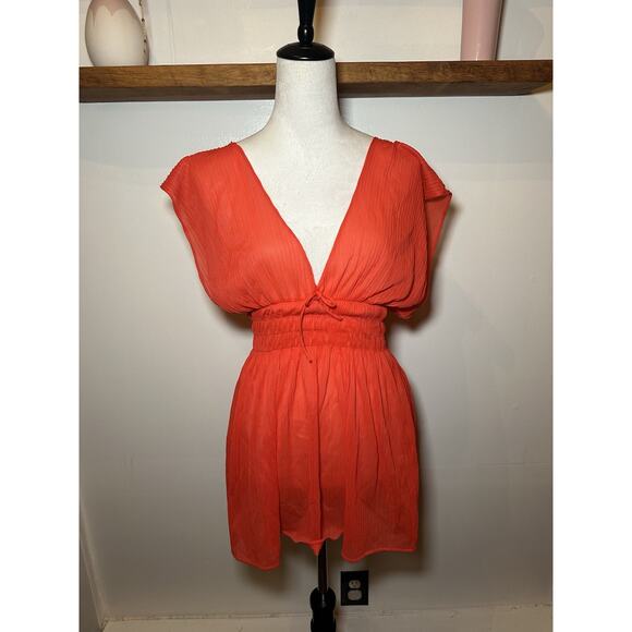 Vintage 60s Union Made Red Silky Sexy Lace V Neck Camisole Top Size M Stretchy - Picture 2 of 6